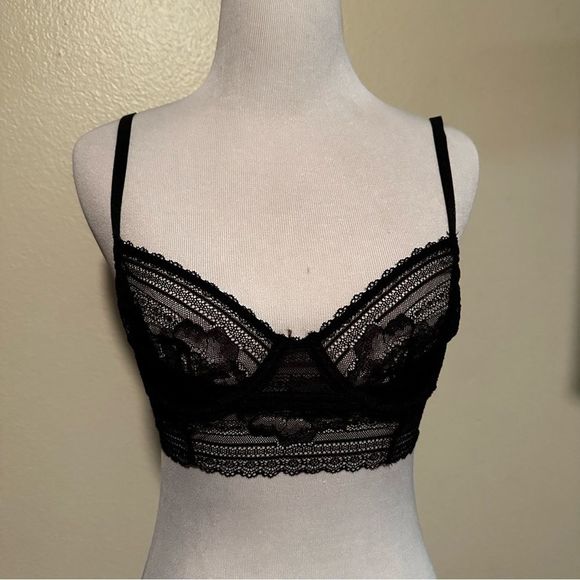 Free People - Intimately FP Sorento Longline Underwire Demi Bra - black - Picture 2 of 9